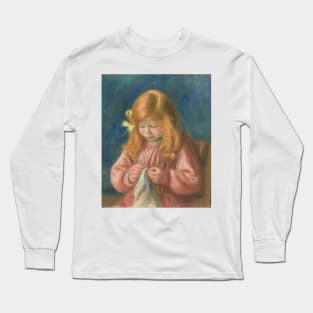 Jean Renoir Sewing by Auguste Renoir Long Sleeve T-Shirt